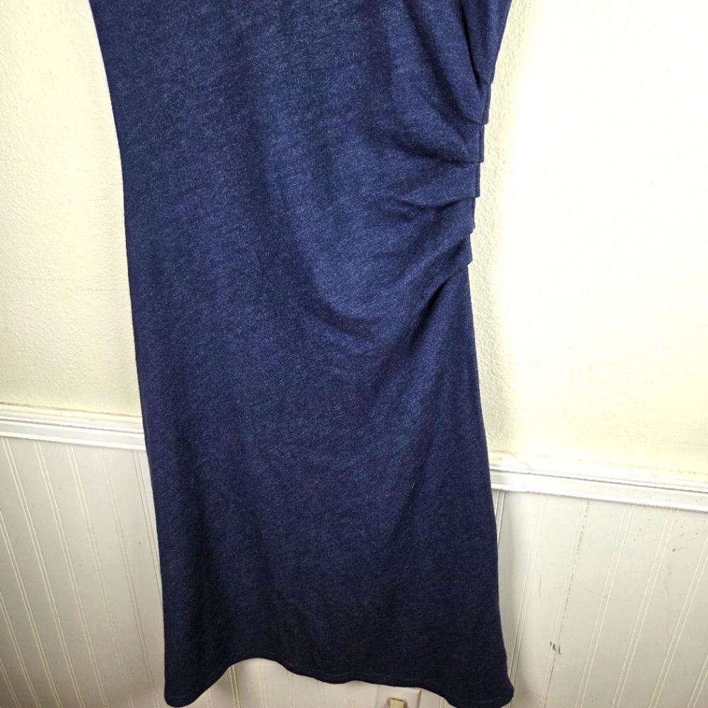 OGL Women's Side Ruched Scrunched Navy Sleeveless Super Soft Dress Size Large - Picture 3 of 10